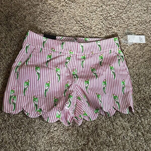 NWT Women’s Scalloped Pink Striped Crown And Ivy Shorts